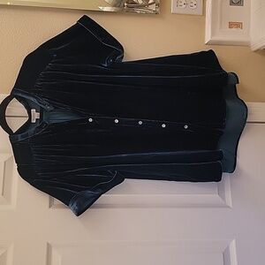 Dark green velvet blouse